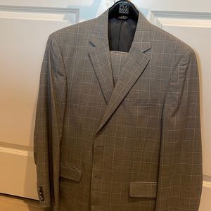 New Grey Checked Traveler Suit - 44R